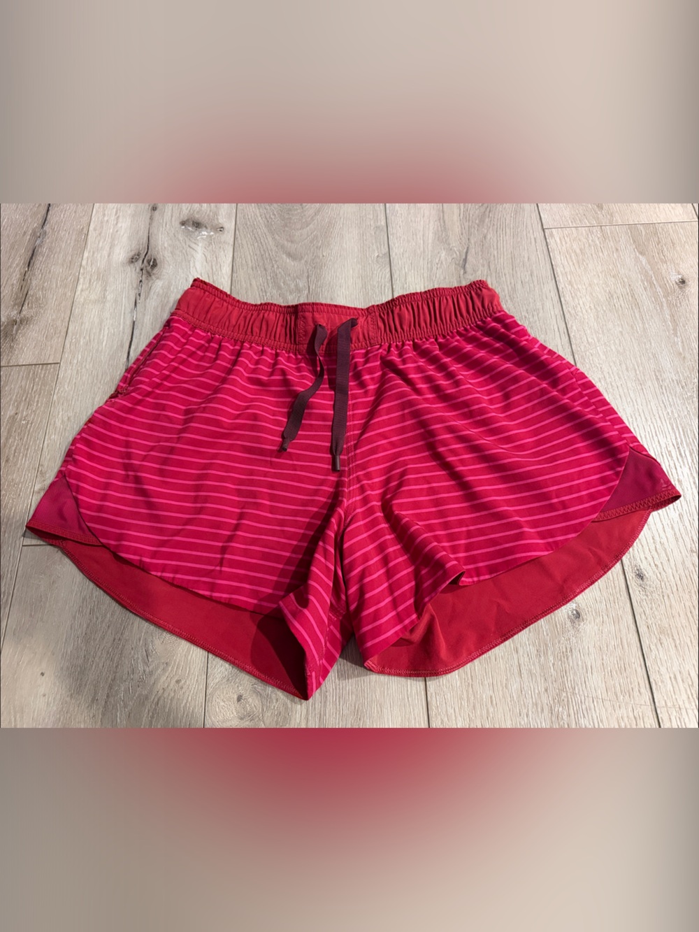 lululemon athletica Pink Striped Athletic Shorts